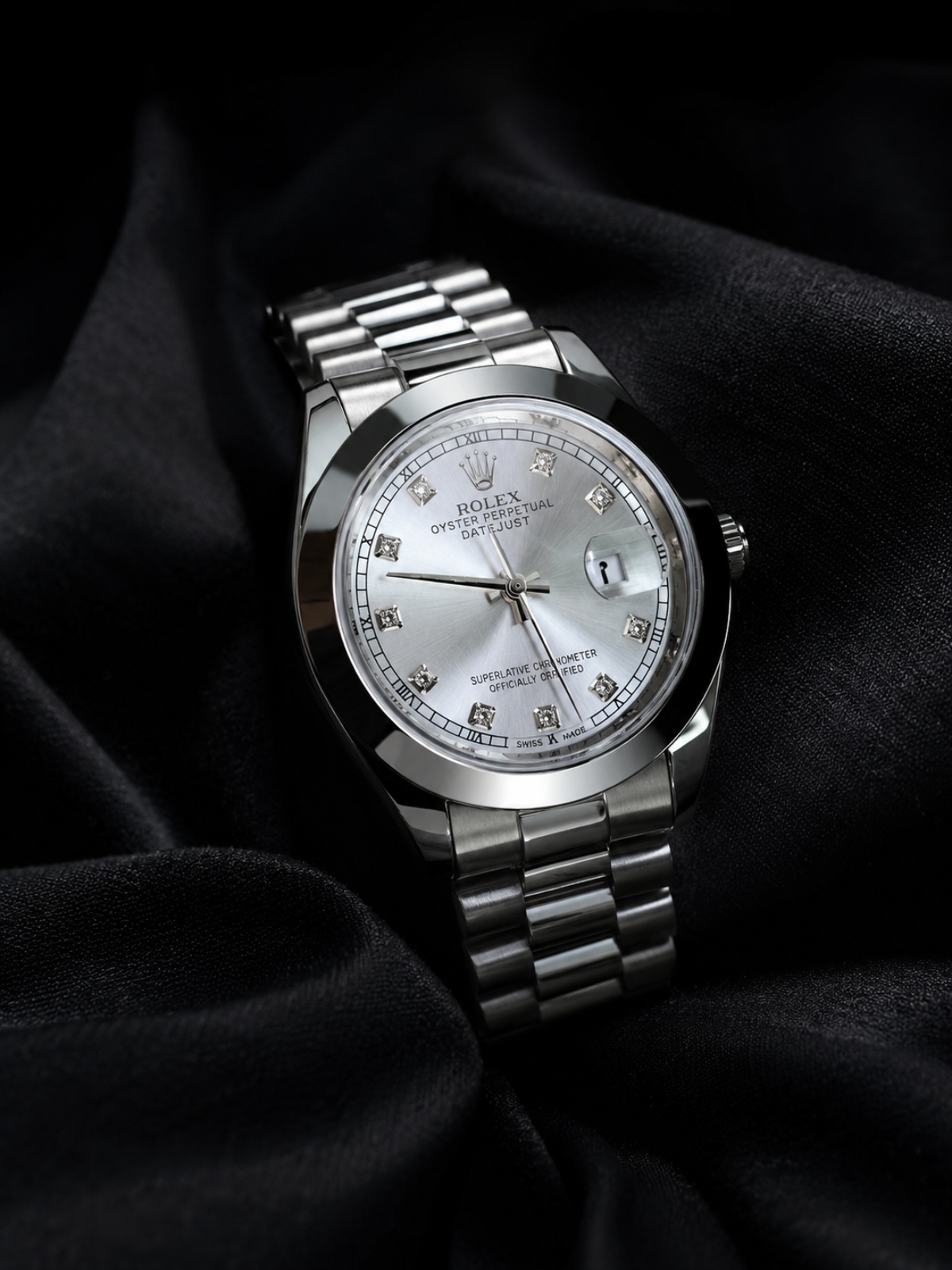 Rolex Royal Ice Silver Diamond Dial Watch