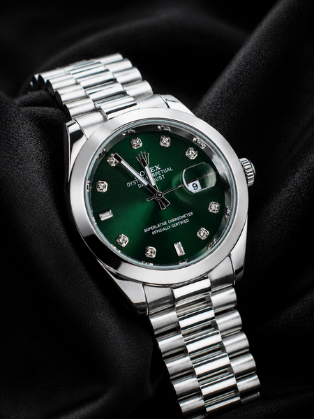 Rolex Perpetual Datejust Emerald Green Diamond Dial