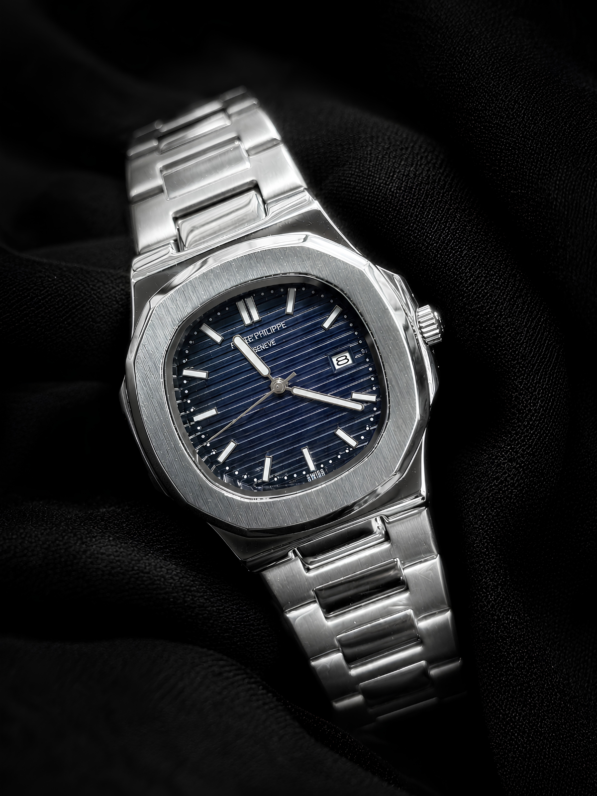 Patek Philippe Nautilus blue dial  watch.