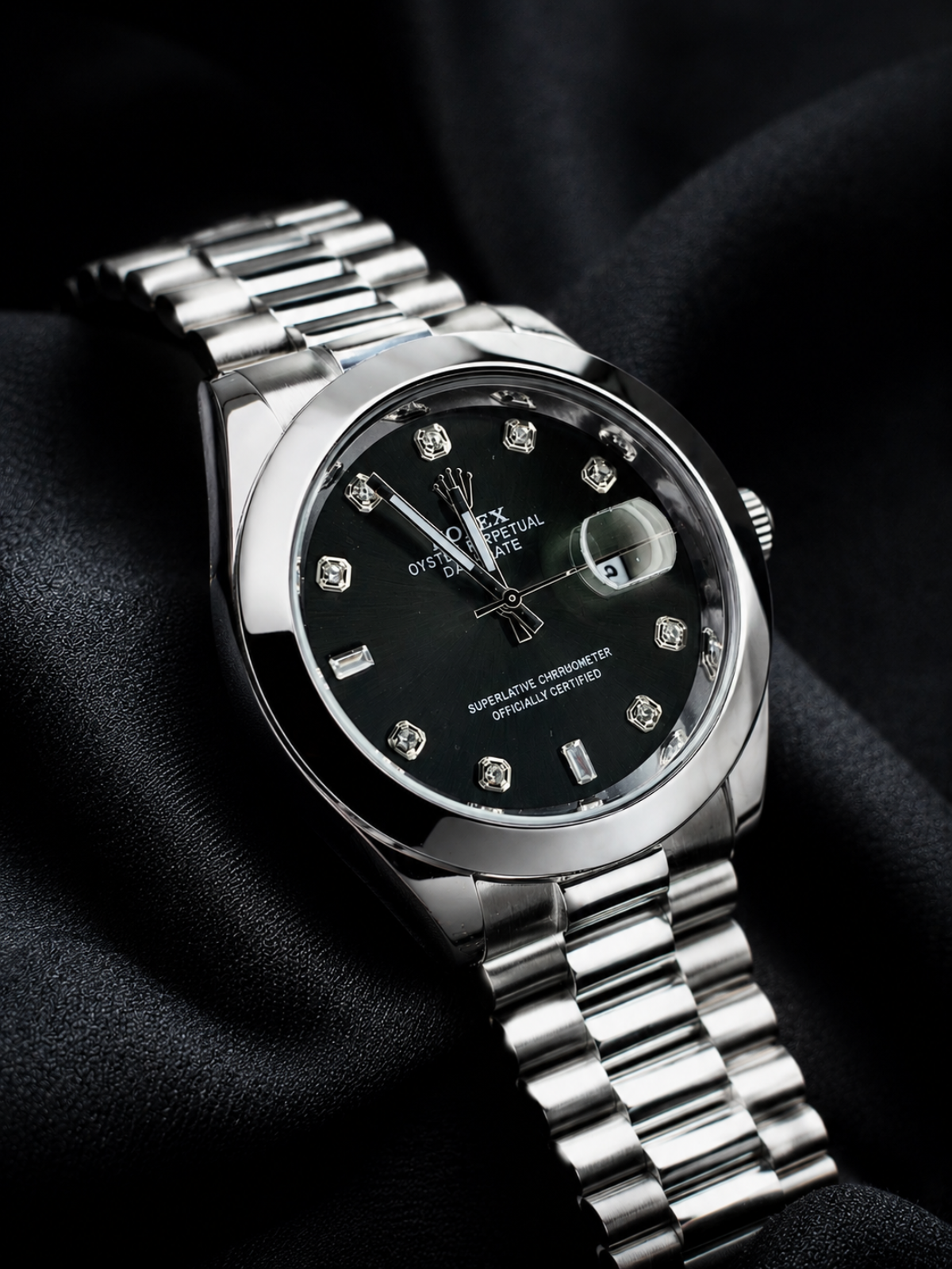 Rolex Perpetual Datejust Black Diamond Dial