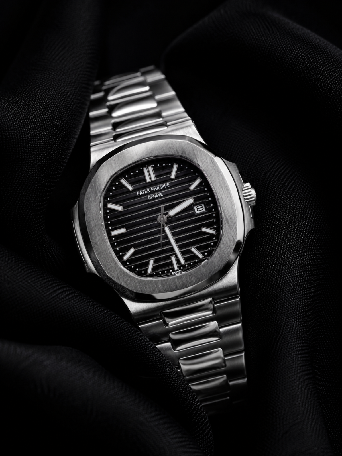 Patek Philippe Nautilus Black Dial Stainless Steel