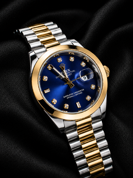 Rolex Royal Blue Gold Two-Tone Diamond Watch