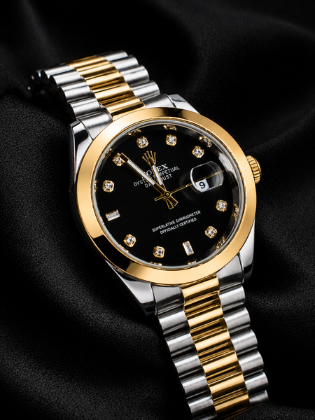 Rolex Royal Black Gold Two-Tone Diamond Watch