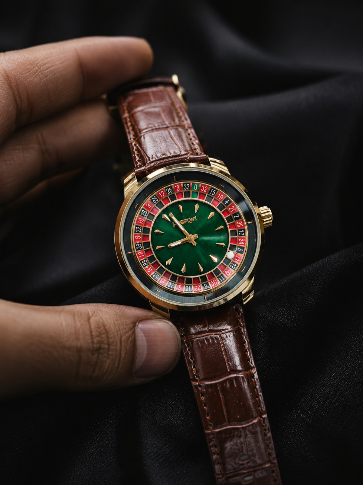Emerald Roulette Gold Classic Watch