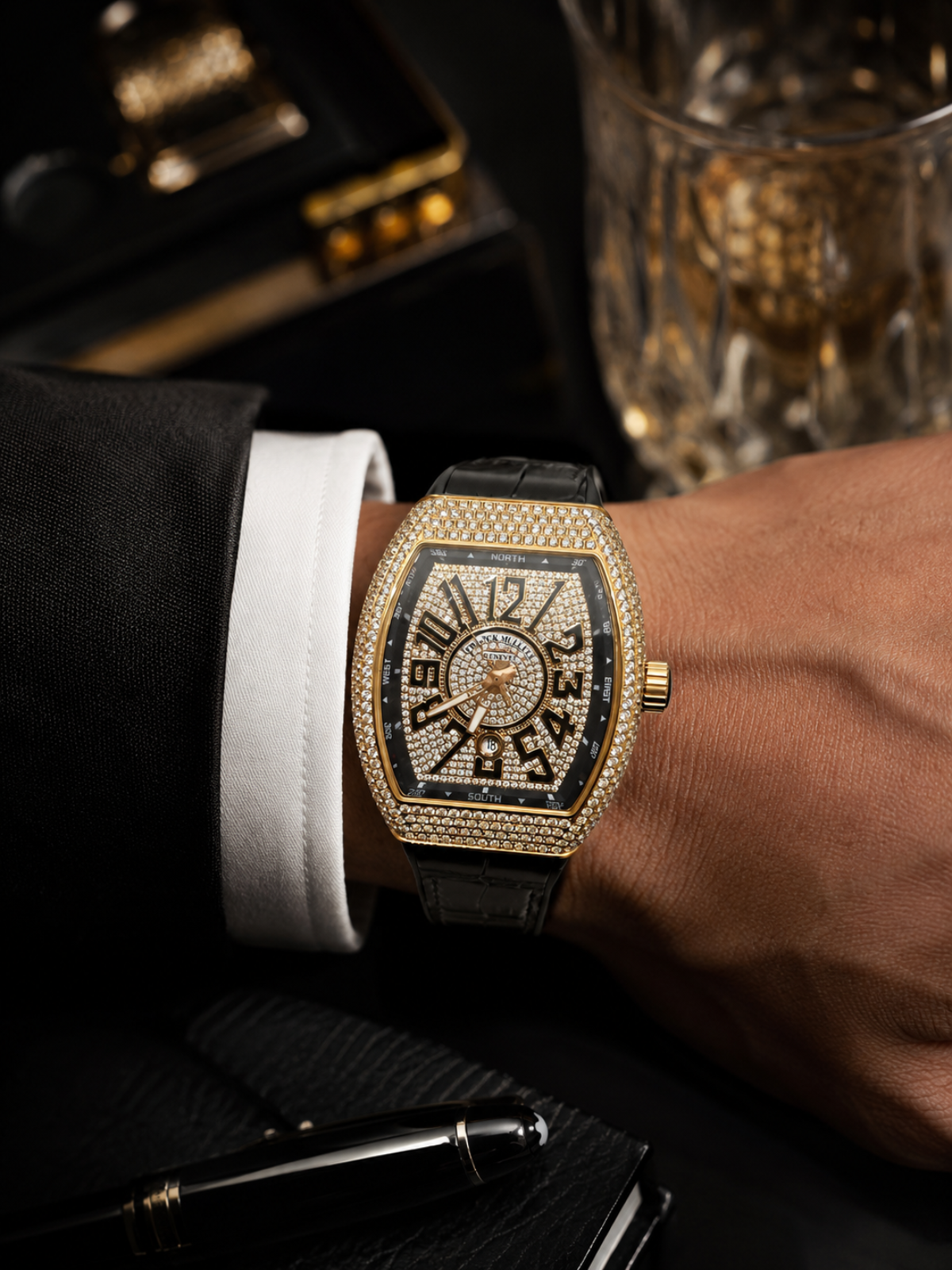 Franck Muller Royal Diamond Vanguard Gold Watch
