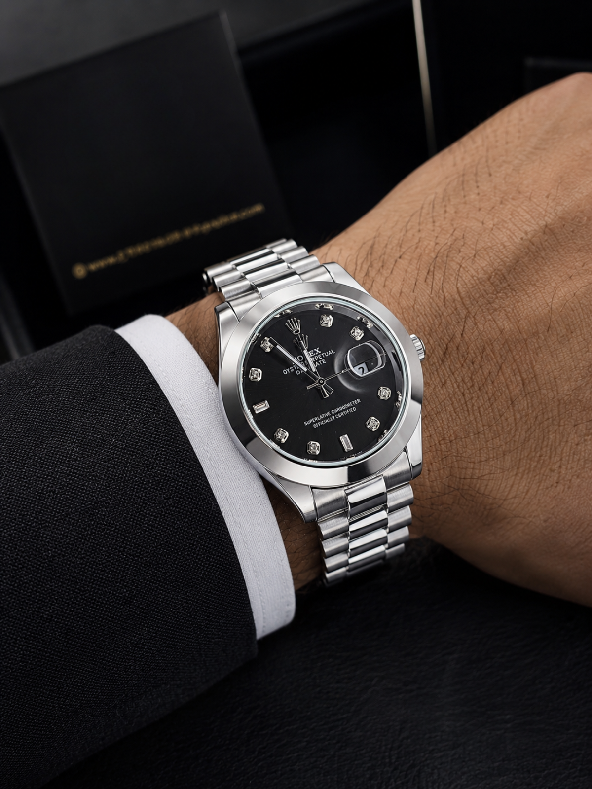 Rolex Perpetual Datejust Black Diamond Dial