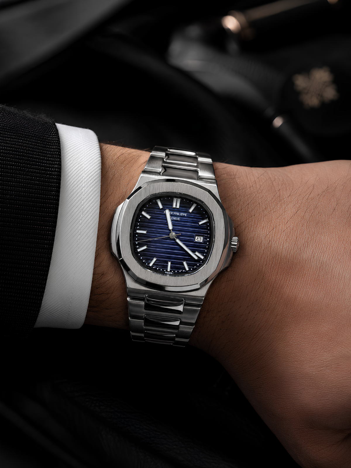 Patek Philippe Nautilus blue dial  watch.