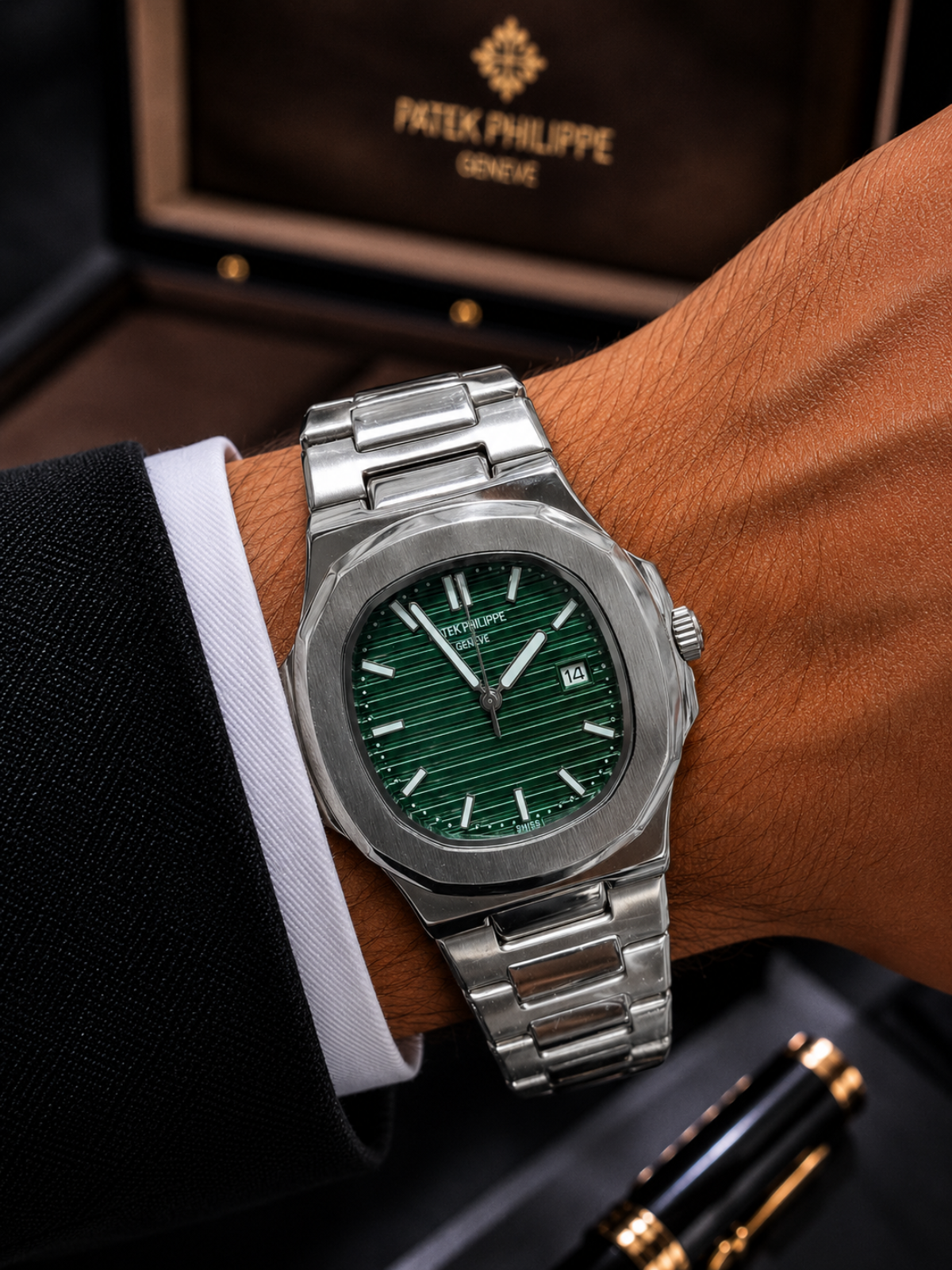Patek Philippe Nautilus Olive Dial Stainless Steel
