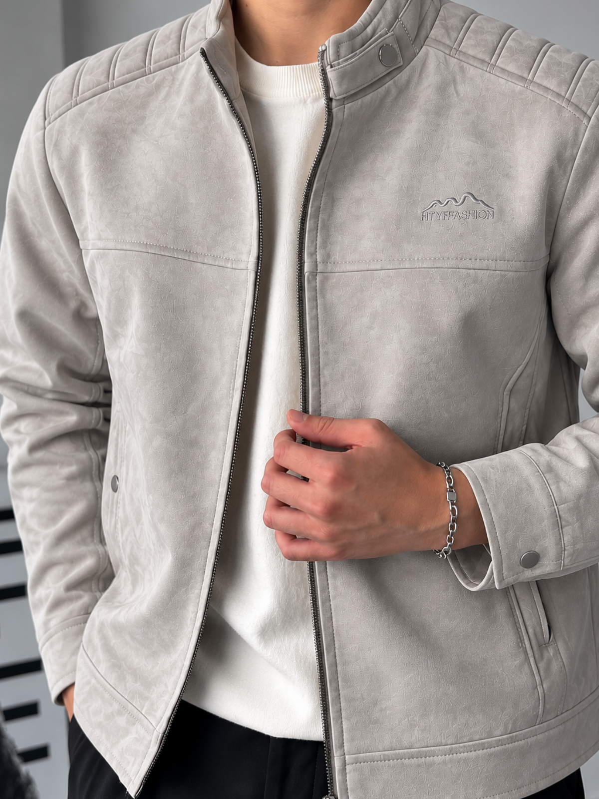 The Light Grey Heritage Suede Jacket