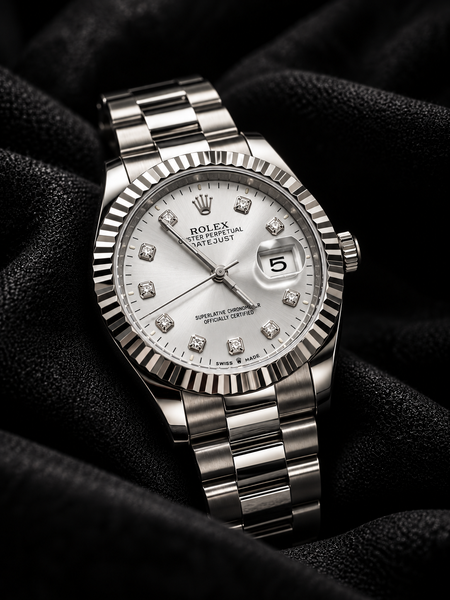 Rolex Silver White Executive Watch