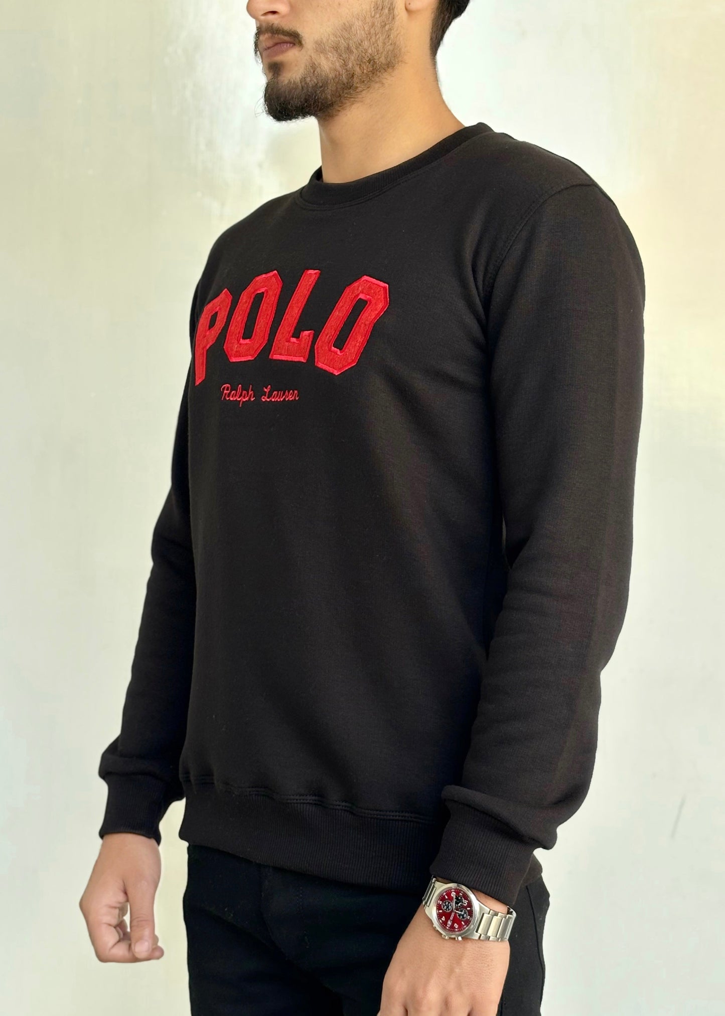 COMFORT COTTON FLEECE SWEATSHIRT'S-BLACK