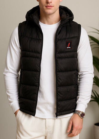 SLEEVLESS REMOVABLE & DETACHABLE JACKET-BLACK