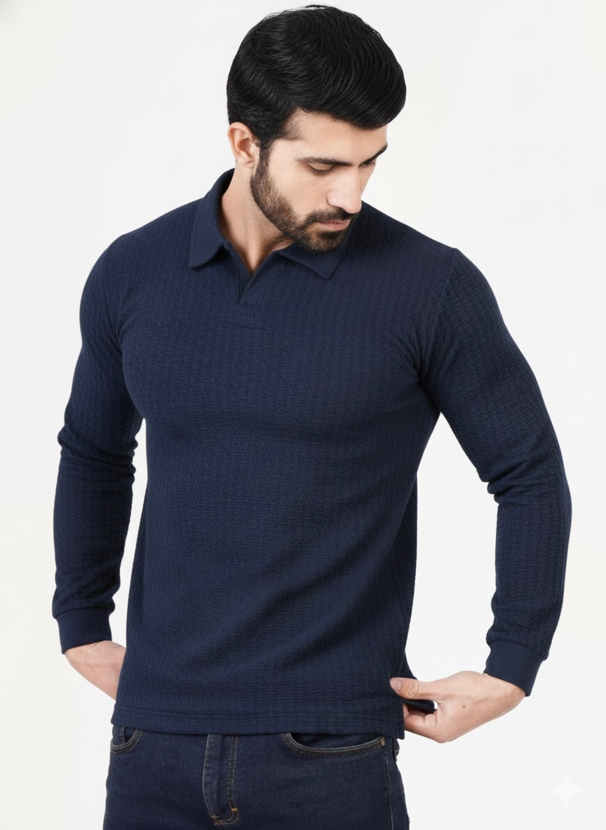 STARKIEE TEXTURED ELITE POLO-NAVY