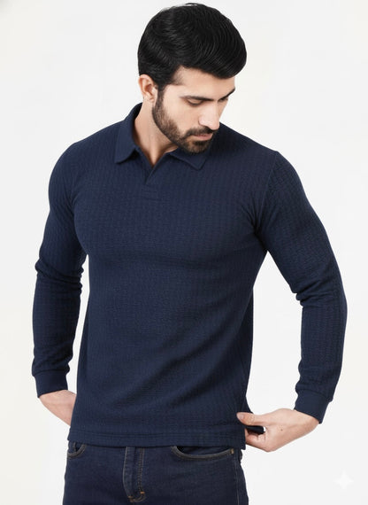 STARKIEE TEXTURED ELITE POLO-NAVY