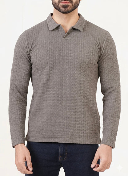 STARKIEE TEXTURED ELITE POLO-GRAY