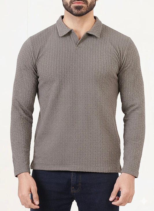 STARKIEE TEXTURED ELITE POLO-GRAY