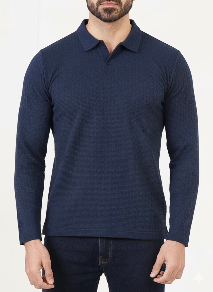 STARKIEE TEXTURED ELITE POLO-NAVY