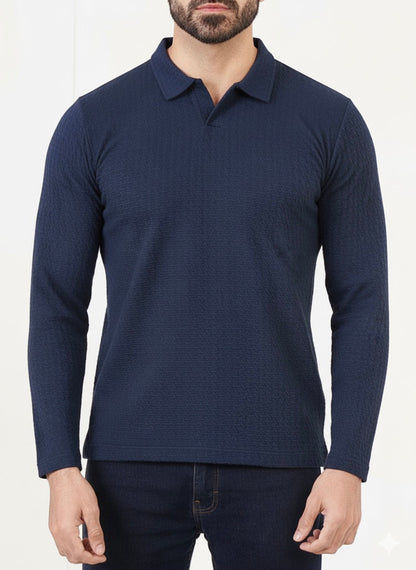 STARKIEE TEXTURED ELITE POLO-NAVY