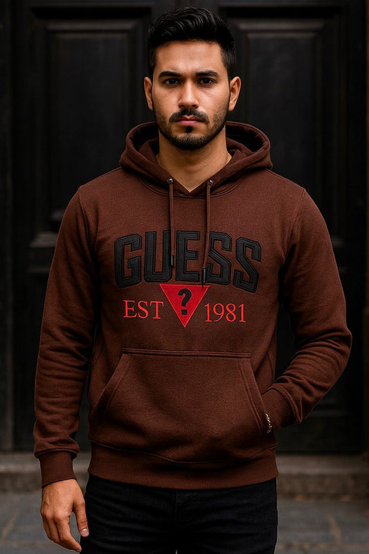 0.03 COMFORTABLE HOODIE WITH UNIQUE STYLE-BROWN