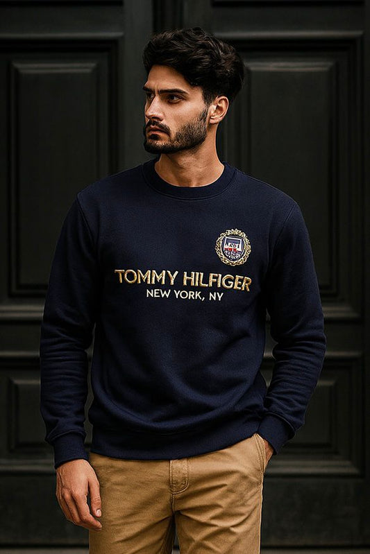 SOFT COTTON FLEECE SWEATSHIRT'S-BLUE