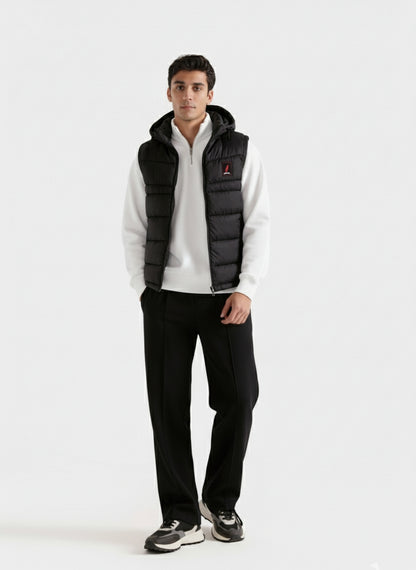 SLEEVLESS REMOVABLE & DETACHABLE JACKET-BLACK