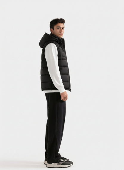 SLEEVLESS REMOVABLE & DETACHABLE JACKET-BLACK