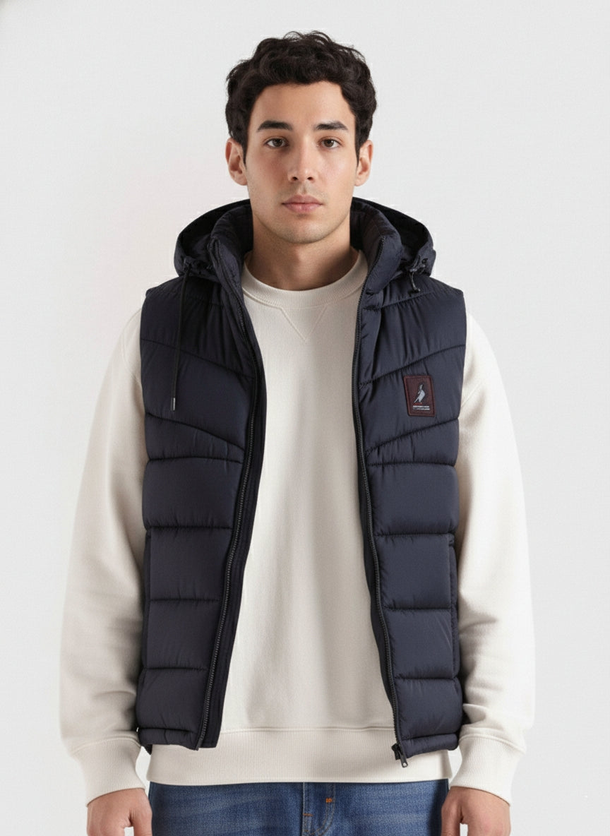 SLEEVLESS REMOVABLE & DETACHABLE JACKET-NAVY BLUE