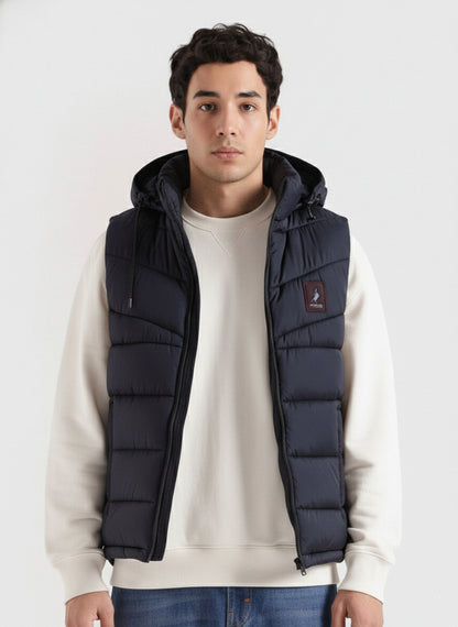 SLEEVLESS REMOVABLE & DETACHABLE JACKET-NAVY BLUE