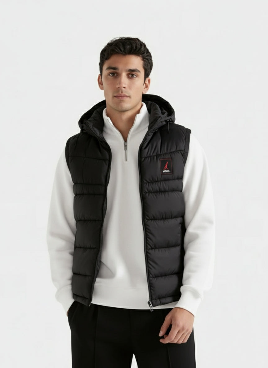 SLEEVLESS REMOVABLE & DETACHABLE JACKET-BLACK