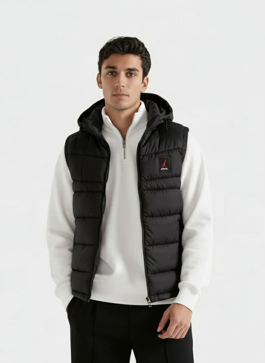 SLEEVLESS REMOVABLE & DETACHABLE JACKET-BLACK