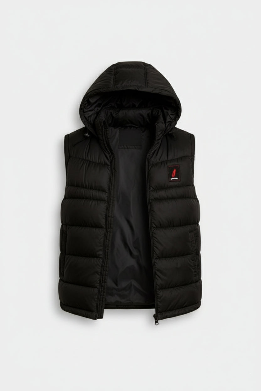 SLEEVLESS REMOVABLE & DETACHABLE JACKET-BLACK