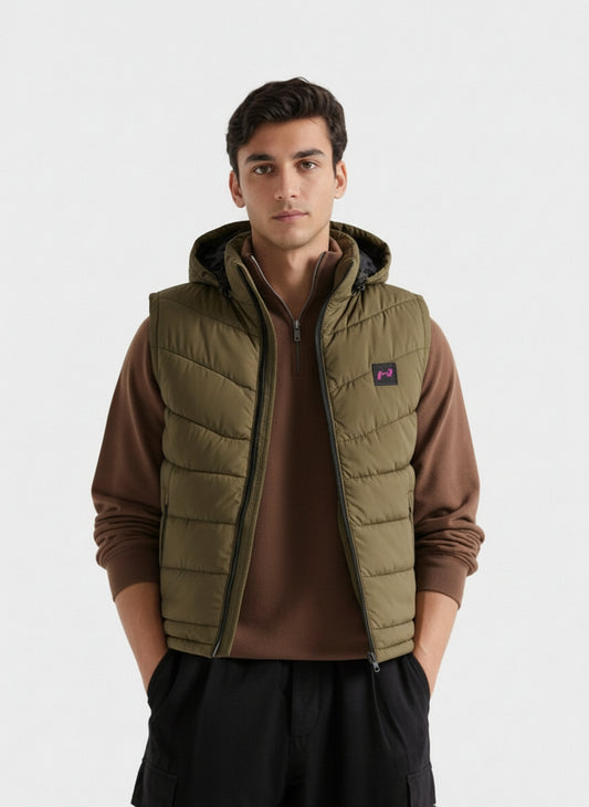 SLEEVLESS REMOVABLE & DETACHABLE JACKET-SEA GREEN